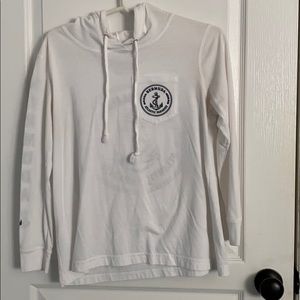 White light weight long sleeve hoodie